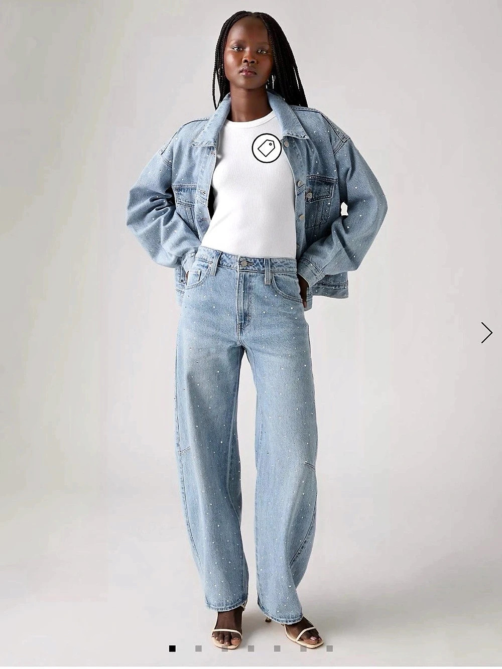 Levi's Baggy Dad Barrel Women's Jeans in Dazzle Me NWT
